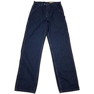 Carhartt Carpenters Work Dungaree Blue Denim Jeans Loose Fit